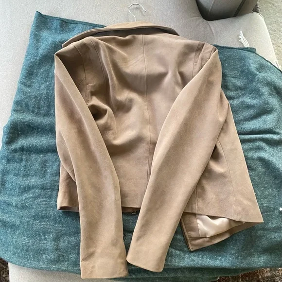 Quince 100% Suede Biker Moto Jacket, Cute! - Picture 4 of 7